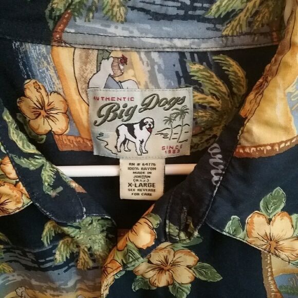 BIG DOG HAWAIIAN PRINT SHIRT. SIZE EXTRA LARGE - Picture 2 of 4